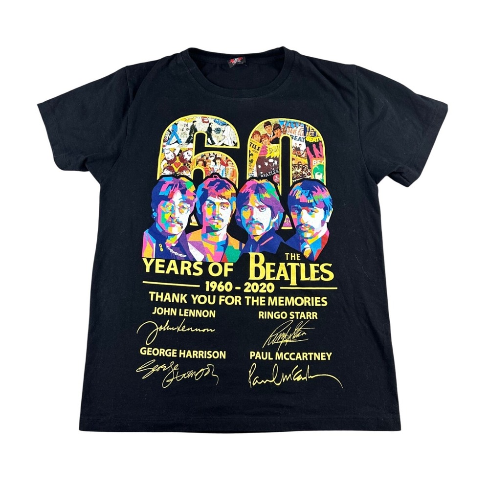 The Beatles T Shirt Men S Black 60 Years 1960-2020 Thank You For The Memories‎